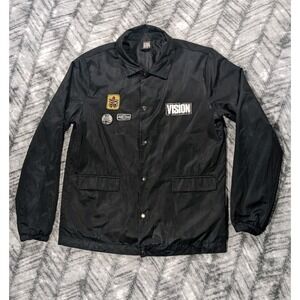 Forever 21 Vision Street Wear Windbreaker Jacket Skate Y2K Snap Satin Men Medium